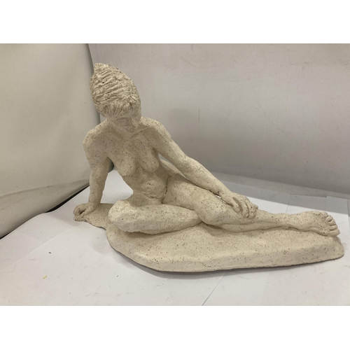 265 - TWO ABSTRACT STONE EFFECT NUDE FIGURES