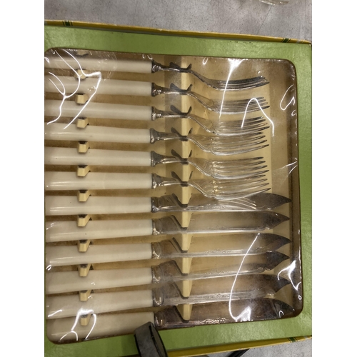 277 - A GROUP OF THREE CASED SILVER PLATED FLATWARE SETS