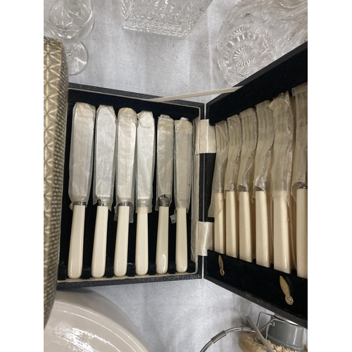 277 - A GROUP OF THREE CASED SILVER PLATED FLATWARE SETS