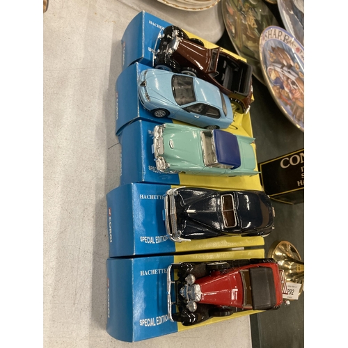 294 - FIVE BOXED CORGI 'A CENTURY OF CARS' TO INCLUDE A STUDEBACK SILVER HAWK, CHRYSLER WINDSOR, DUENENBER... 