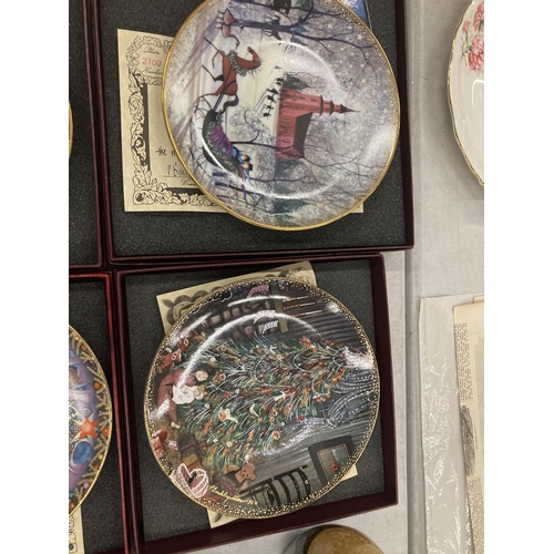 299 - A GROUP OF SIX BOXED A FAMILY CHRISTMAS CABINET PLATES