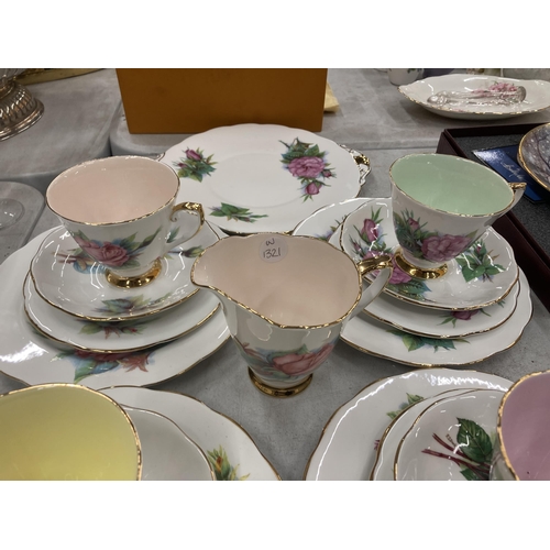 300 - A COLLECTION OF FLORAL DESIGN BONE CHINA TRIOS