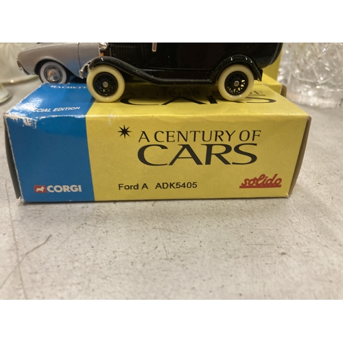 802 - A GROUP OF FIVE BOXED CORGI DIECAST CAR MODELS