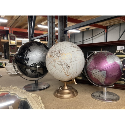 1010 - A GROUP OF THREE MODERN GLOBES