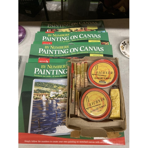 1026 - A COLLECTION OF PAINTING BY NUMBERS BOOKS AND BLENDING POWDERS ETC