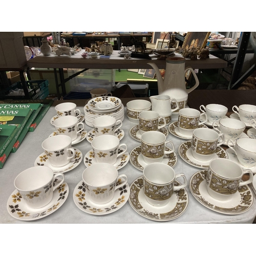 1027 - A GAINSBOROUGH BONE CHINA PART SERVICE AND WOODS TEA SET