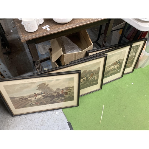 1030 - A SET OF FOUR VINTAGE HUNTING ENGRAVINGS