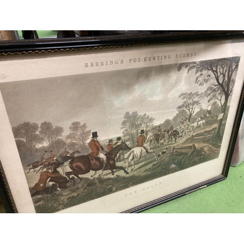 1030 - A SET OF FOUR VINTAGE HUNTING ENGRAVINGS