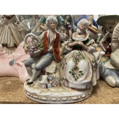 936 - A LARGE COLLECTION OF CERAMIC FIGURES - CONTINENTAL EXAMPLES ETC