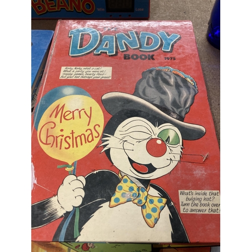 937 - A GROUP OF DANDY AND BEEZER ANNUALS AND A BEANO CLASSROOM CHAOS GAME