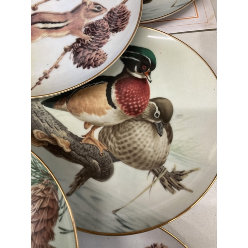 961 - A COLLECTION OF ANIMAL AND BIRD THEMED CABINET PLATES - 11 IN TOTAL