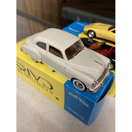 972 - THREE BOXED CORGI 'A CENTURY OF CARS' TO INCLUDE A CHEVROLET CORVETTE, 1950, AND A CORVETTE JNI