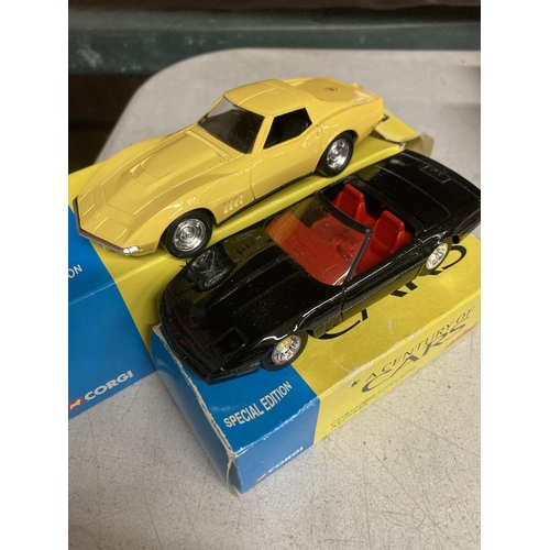 972 - THREE BOXED CORGI 'A CENTURY OF CARS' TO INCLUDE A CHEVROLET CORVETTE, 1950, AND A CORVETTE JNI