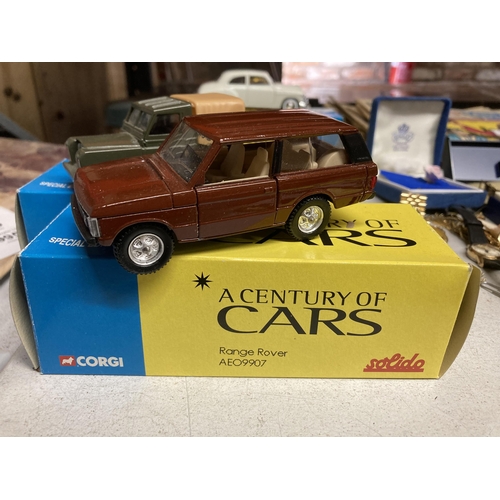 973 - TWO BOXED CORGI 'A CENTURY OF CARS' TO INCLUDE A LANDROVER ADD7088 AND A RANGE ROVER AE09907