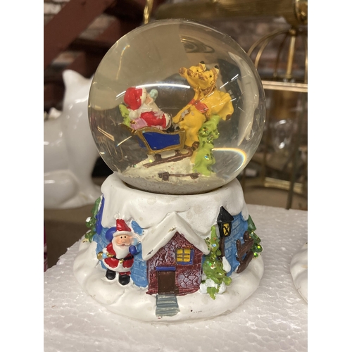 985 - TWO CHRISTMAS SNOW GLOBES