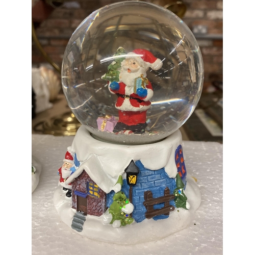 985 - TWO CHRISTMAS SNOW GLOBES