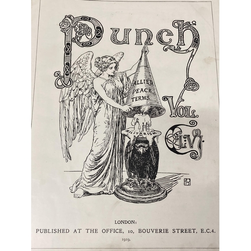 987 - THREE 1919 PUNCH BOOKS TO INCLUDE 'MR PUNCH'S HISTORY OF THE GREAT WAR', 'PUNCH VOLUME CLVI' AND 'CA... 