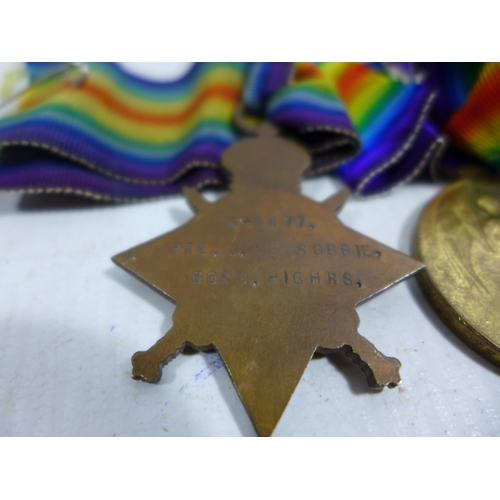 331 - A COLLECTION OF WORLD WAR I AND LATER MEDALS, 1914-15 STAR AWARDED TO 3-6477 PRIVATE J MCROBBIE OF T... 