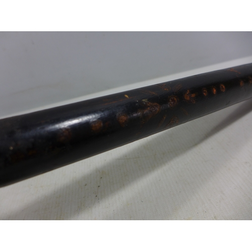 337 - A MID 19TH CENTURY POLICE TRUNCHEON, WITH PAINTED DECORATION, LENGTH 46CM