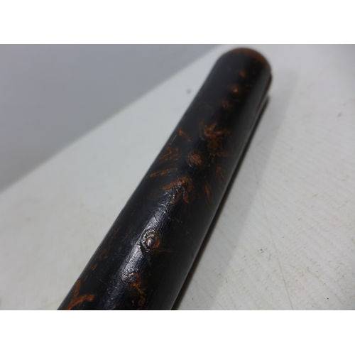 337 - A MID 19TH CENTURY POLICE TRUNCHEON, WITH PAINTED DECORATION, LENGTH 46CM