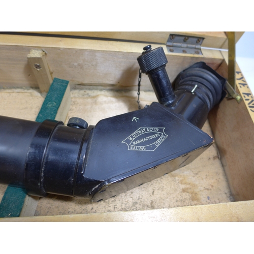 340 - A BOXED W.OTTWAY AND A POWER SEVEN GUNSIGHT FOR HIGH ANGLE GUN, PATT G.350 DATED 1944, LENGTH 62CM