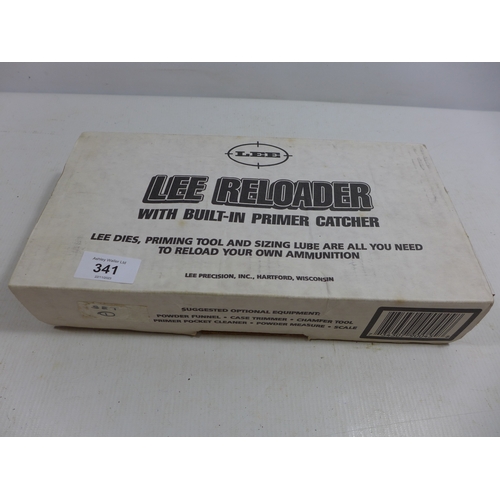 341 - A BOXED LEE RELOADER WITH BUILT IN PRIMER CATCHER