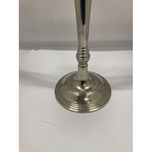 143 - A LARGE CHROME CANDLEABRA, HEIGHT 76CM