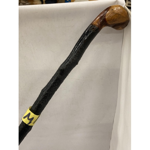 154 - A VINTAGE WOODEN WALKING CANE