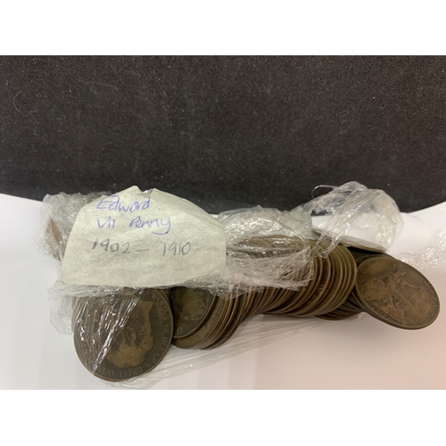 396 - APPROXIMATELY ONE HUNDRED BRITISH PENNIES - APPROX FORTY VICTORIAN PENNIES, 1854, 1856, 1861-1896 & ... 