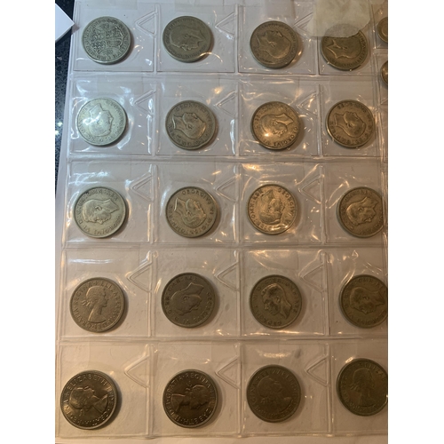 402 - SIXTY THREE ASSORTED BRITISH COINS - TWENTY HALF CROWNS, 1920-1967 AND FORTY THREE SIXPENCES 1921-19... 