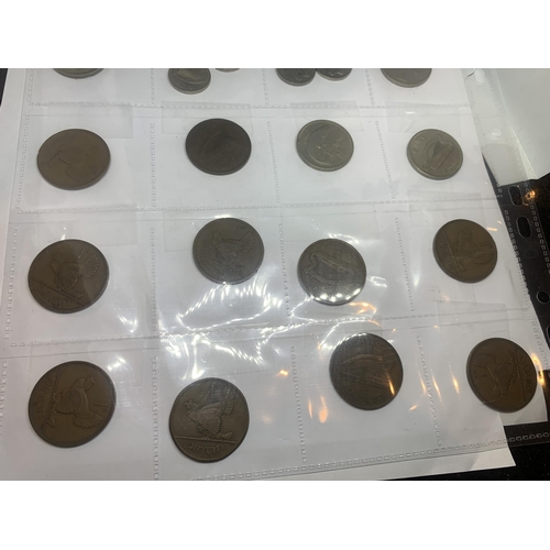 408 - APPROXIMATELY FIFTY IRISH COINS, BELIEVED TO CONTAIN PENNY, SHILLINGS, FARTHINGS ETC, DATES RANGING ... 