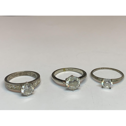 615 - FIVE VARIOUS SILVER RINGS