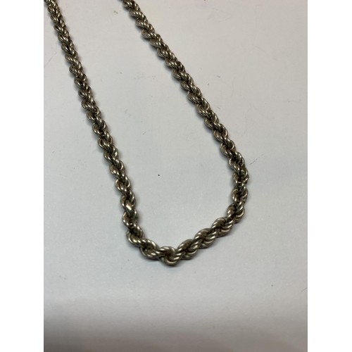 617 - A SILVER ROPE NECKLACE LENGTH 16