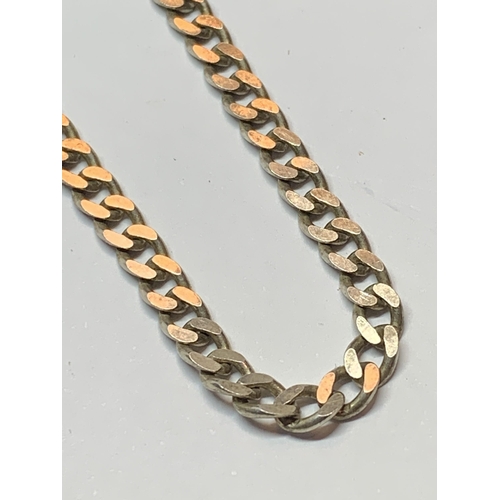 625 - A SILVER FLAT LINK CHAIN LENGTH 24