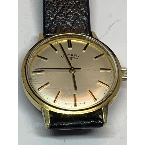 641 - A VINTAGE ROTARY WRIST WATCH SEEN WORKING BUT NO WARRANTY