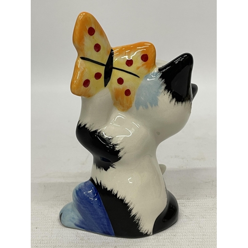 733 - A LORNA BAILEY HAND PAINTED AND SIGNED CAT BUTTERFLY