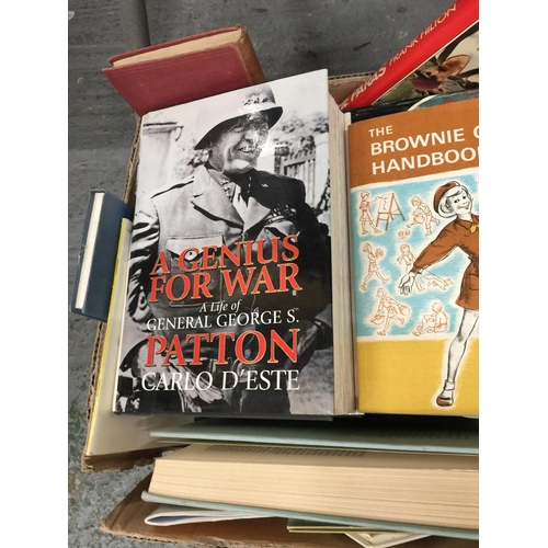 1042 - A QUANTITY OF FICTION AND NON FICTION BOOKS TO INCLUDE THE LIFE OF GENERAL GEORGE PATTON, THE BROWNI... 