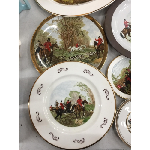 1048 - A COLLECTION OF VARIOUS SIZED HUNTING THEMED PLATES - 11 IN TOTAL