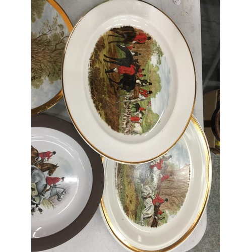 1048 - A COLLECTION OF VARIOUS SIZED HUNTING THEMED PLATES - 11 IN TOTAL