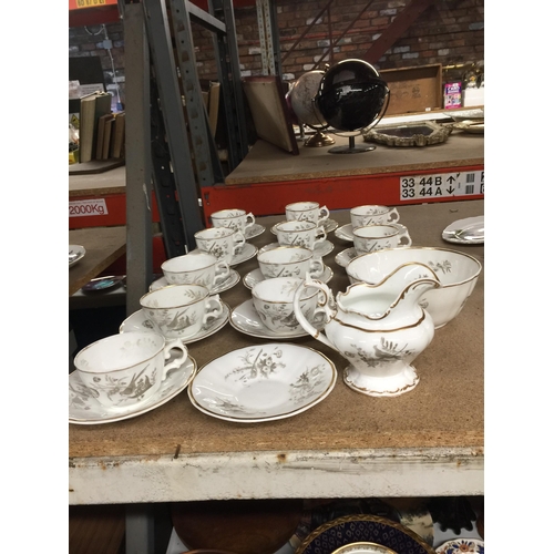 1058 - A COPELAND GARRETT VINTAGE TEASET TO INCLUDE CUPOS, SAUCERS A CREAM JUG AND SUGAR BOWL - SUGAR BOWL ... 