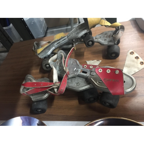 1075 - TWO PAIRS OF VINTAGE ROLLER SKATES