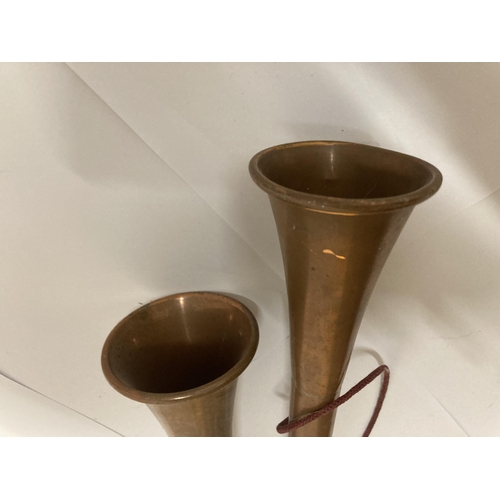 808 - TWO COPPER COACHING HORNS