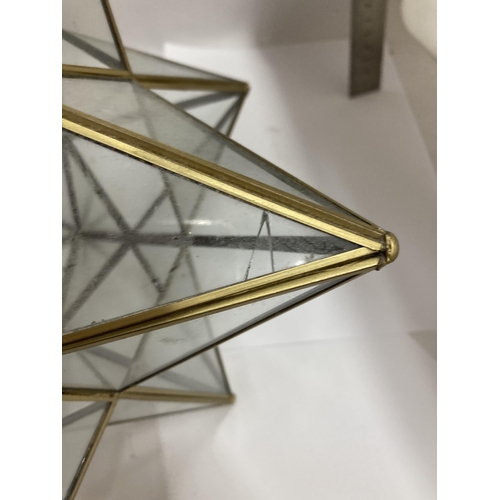 810 - TWO GLASS STAR SHAPED CEILING LIGHT FITTINGS