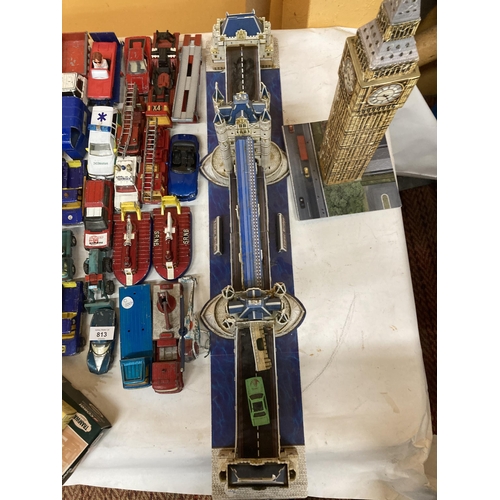 812 - TWO LARGE CARD KIT MODELS OF TOWER BRIDGE AND BIG BEN