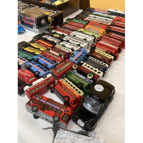 814 - A LARGE COLLECTION OF DIE-CAST MODEL BUSES AND LONDON TAXIS