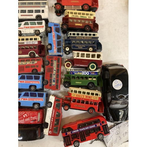 814 - A LARGE COLLECTION OF DIE-CAST MODEL BUSES AND LONDON TAXIS