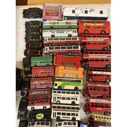 814 - A LARGE COLLECTION OF DIE-CAST MODEL BUSES AND LONDON TAXIS