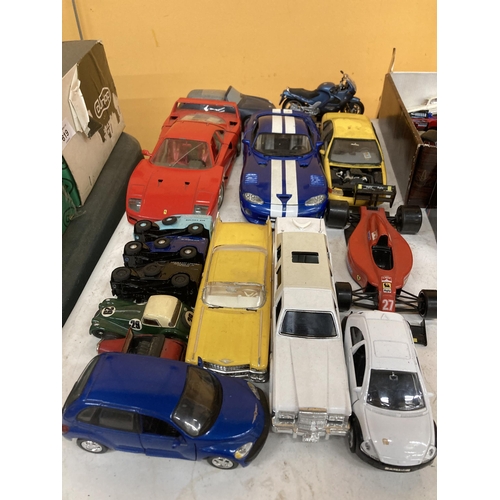 816 - FIFTEEN MODEL VEHICLES TO INCLUDE A 1/18 SCALE FERRARI