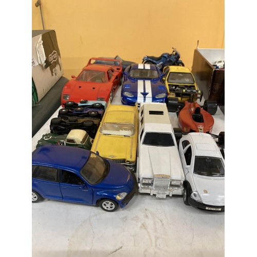 816 - FIFTEEN MODEL VEHICLES TO INCLUDE A 1/18 SCALE FERRARI