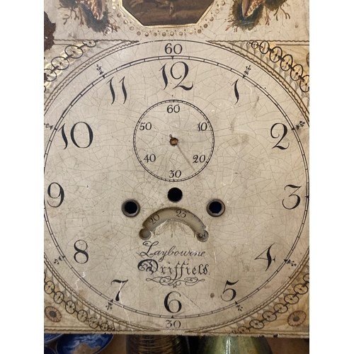 837 - A VINTAGE ENAMELLED GRANFATHER CLOCK FACE